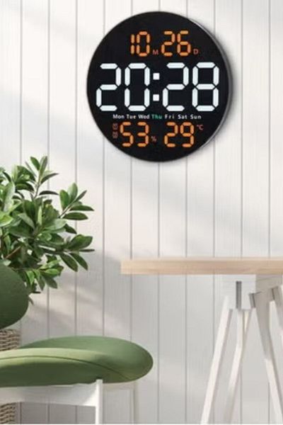 Bicchoo Digital Wall Clock Large Display, 10 Inch Large Wall Clocks, Led Digital Clock With Remote Control