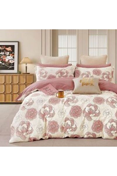 Ralex Double bed linen Percalle printed 100% Cotton 4 pieces sheet 240 x 260 cm, duvet cover 200 x 230 cm,