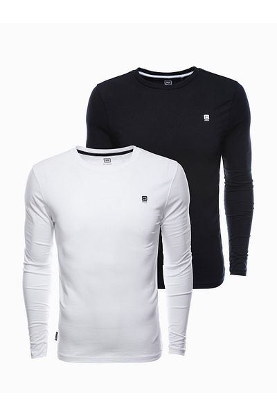 OMBRE Herren Langarm-Set mit Elasthan - MIX 2er-Pack V4 Z40 L