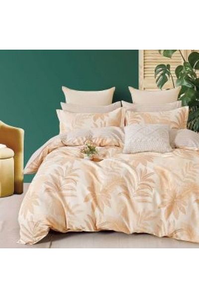 Ralex Single Bedding Set Percalle Printed Cotton 100% 3 Pieces Bej Pucioasa
