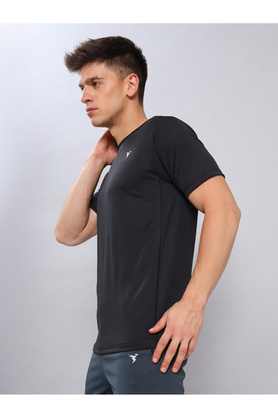Technosport By Styli Solid Crew Neck Slim Fit T-Shirt