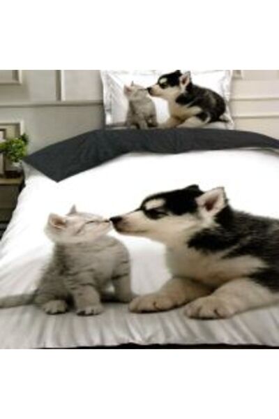 Ralex Economic bedding package for one person Cotton Finet 3 pieces 3D, one quilted pillow 50 x 70 cm and