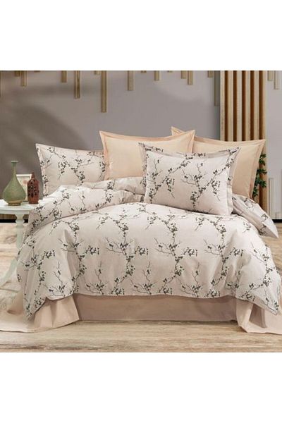 Ralex Double Bed Linen Cotton Ranforce 4 Pieces Sheet 240 x 260 cm, Duvet 200 x 230 cm, 2 Pillowcases 50 x