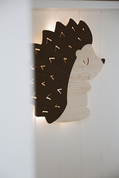 dery baby TAŞIMAK SİHİRDİR Dery Baby Ahşap Kirpi Gece Lambası/çocuk Odası Aks...