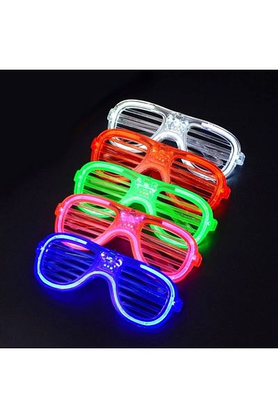 PROCART Shutter LED glasses, aviator model, 3 lighting modes, various colors Red