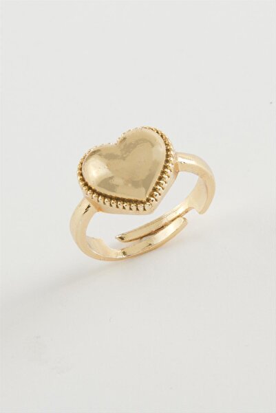 ZERO LAND خاتم معدني على شكل قلب من DS-DERIN - لون فضي