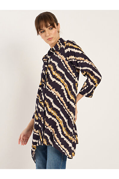 Femmella By Styli Tie and Dye Print Asymmetric Hem Tunic