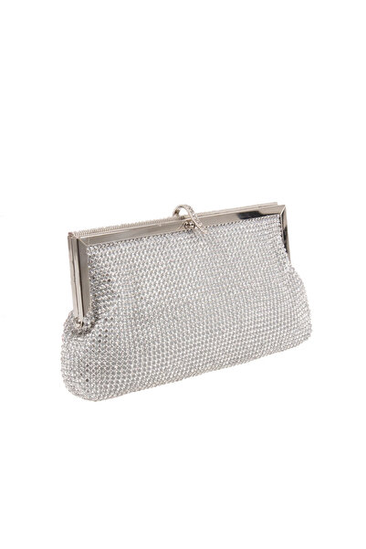 Generic Geantă de seară BG20366, Argento