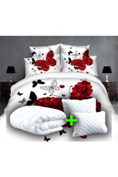 Ralex Economic Bedding Set Double Bed Digital Print 3D + 2 Quilted Pillows 50 x 70 cm + Quilt 200 x 215 cm