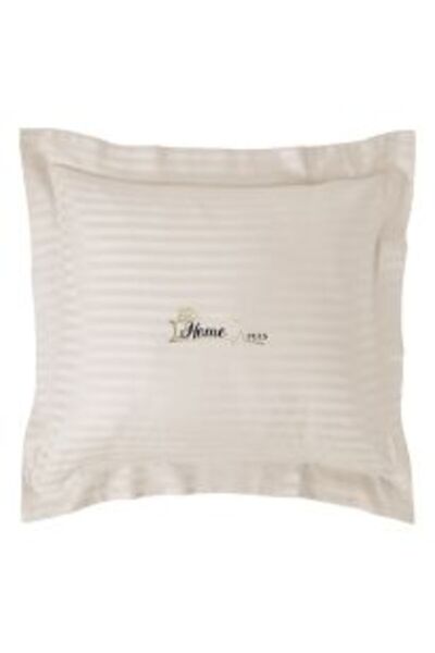 HomePuls Pillowcase Damask Cotton 100% Stripe 1 cm, 70 x 70 cm with 3.5 cm Border Hem, Grey