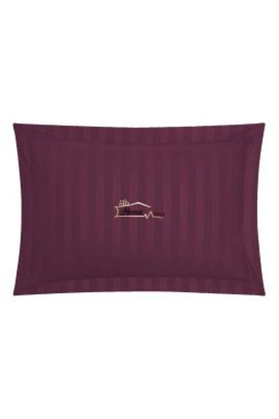 HomePuls Fata de perna Damasc Bumbac 100% dunga 1 cm, 50 x 70 cm si tiv cu bordura 3,5 cm, Mov