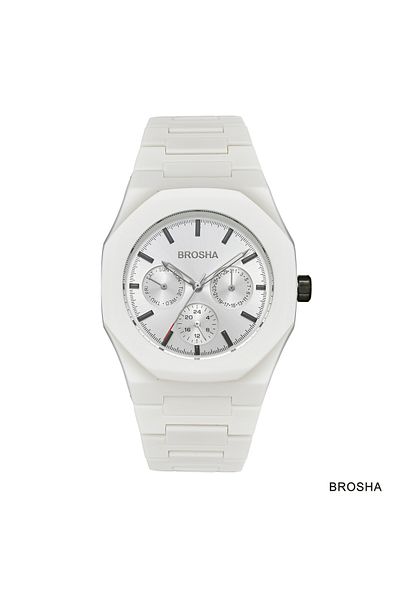 marvina BROSHA Men's Carbon Watch (White)