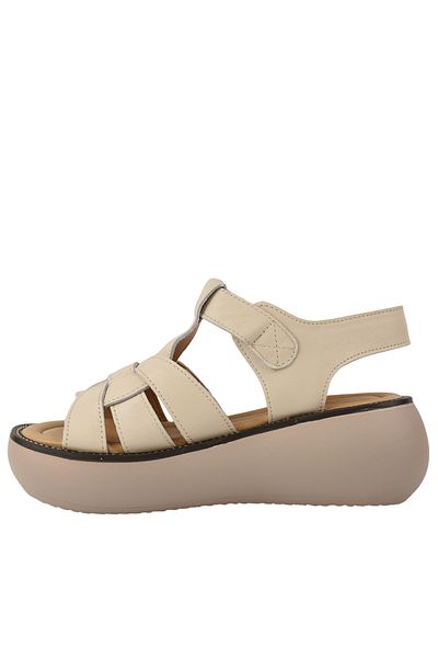 FORMAZIONE Casual sandals, women, FORMAZIONE, FF03 cream, leather, platform 39