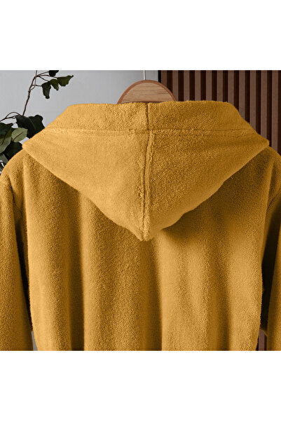 Altınbaşak Dolce Microcotton Kapşonlu Unisex Bornoz Hardal