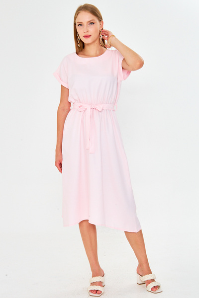 armonika Women's Elastic Waist Tie Dress Arm-18Y001133