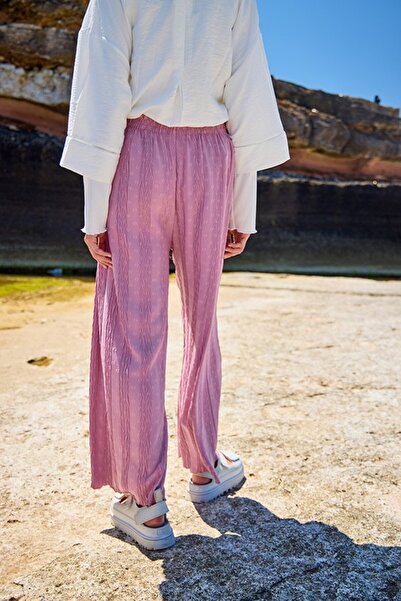 hmm Pantaloni de damă Ayrobin Fabric roz cu buline