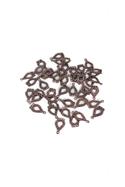 Serhat Aksesuar ve El İşçilik Damla Desenli 25x15 mm Zamak Pul 10 Adet (Küpe ...