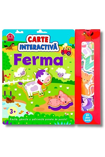 Editura Flamingo Junior Ferma. Carte interactiva cu piese puzzle