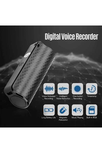 iUni Μίνι συσκευή εγγραφής φωνής Q70, 8 GB, ενεργοποίηση με φωνή, MP3 player