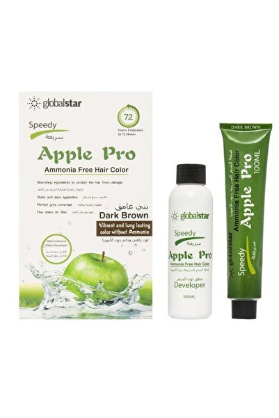 Globalstar كريم صبغة الشعر جلوبال ستار أبل برو، بني غامق، خالي من الأمونيا، 2...