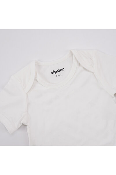 Zipster Short sleeve bamboo bodysuit, ZIPSTER, White, for girls or boys - 12-18 months, White