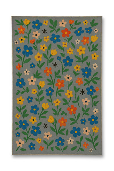 Rugs Modern Halı Mosso Πολύχρωμα Λουλούδια Λεπτομερής Υφαντή Βάση Μοντέρνο Δι...