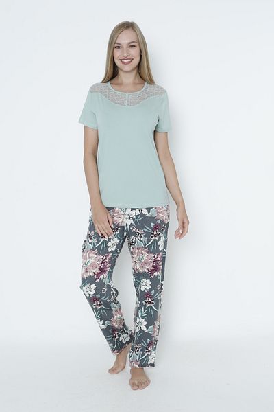 Cotpark Women's Cotton Lycra Short Sleeve Pajamas Set 14511