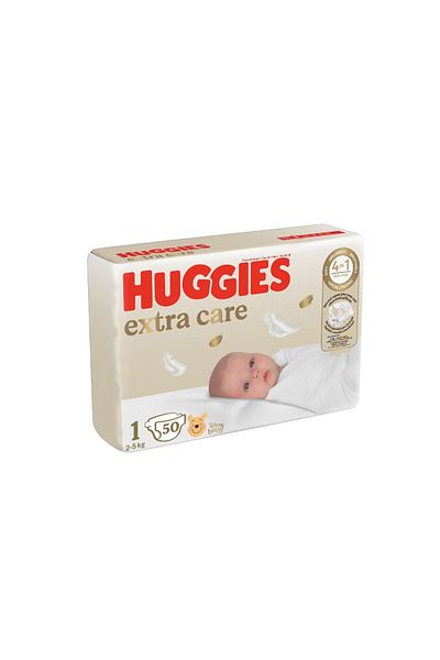 Huggies Scutece Extra Care 1 Jumbo, 2-5 kg, 50 pieces