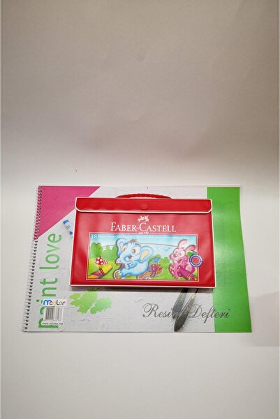 mcolor Karton Kapaklı Spiralli Resim Defteri 25x35 15 Yaprak - 18 Renk Çantal...