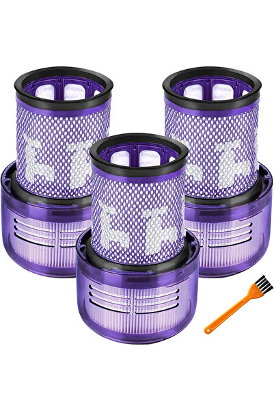 RotRever Ανταλλακτικό φίλτρο Hepa για Dyson V12 Detect Slim Absolute-Φίλτρο Hepa Dyson V12, με βούρτσα καθαρισμού-3 τεμάχια