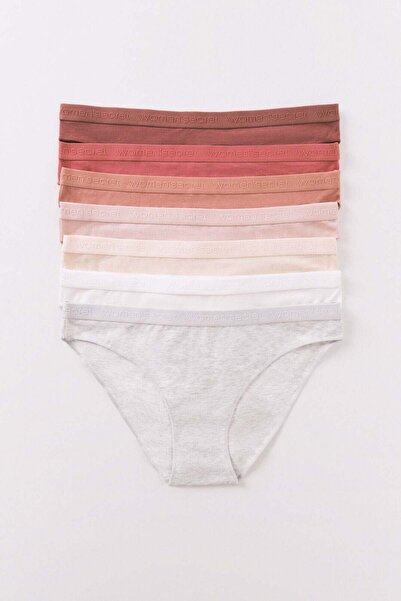 Women'secret Pack of 7 white print cotton thongs