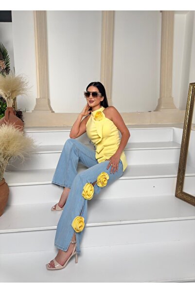 Genel Markalar Costanza Gül Detaylı Bluz Sarı