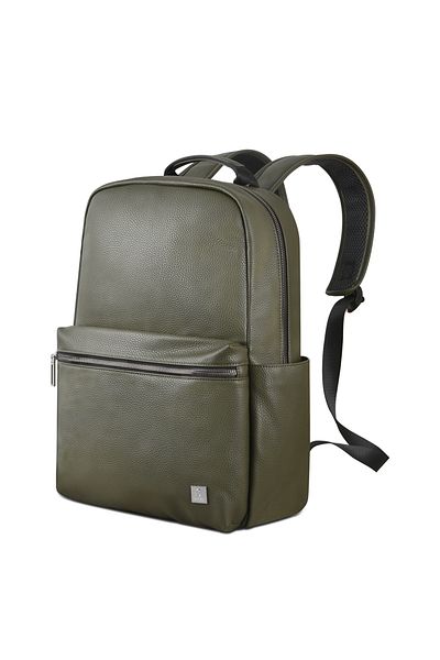 WIWU Osun Series Metal Logo Pu Leather Laptop Backpack Green