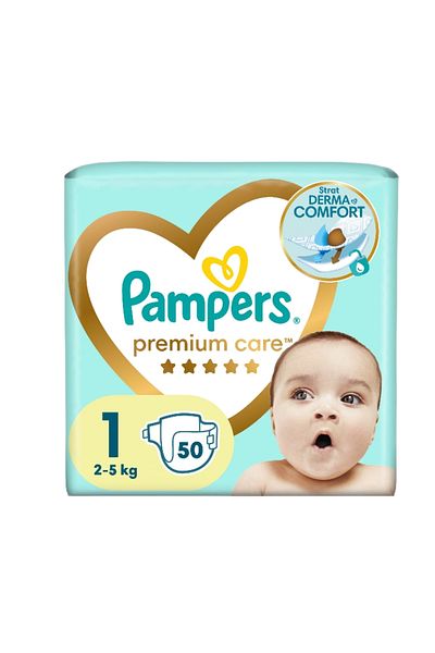 Pampers Scutece Premium Care Marimea 1, 2-5kg, 50 buc