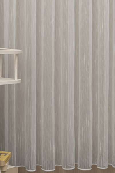 Ta-Ha Perde ve Halı 1-2 Sparse Pile Ece Model Tulle Curtain, Off-White Ironing-Free Tulle Curtain