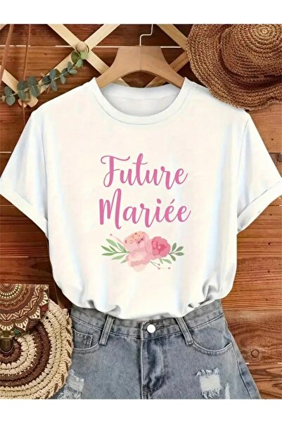 FUFLUNS Future Mari̇ee Printed Oversize Circle Neck T-Shirt