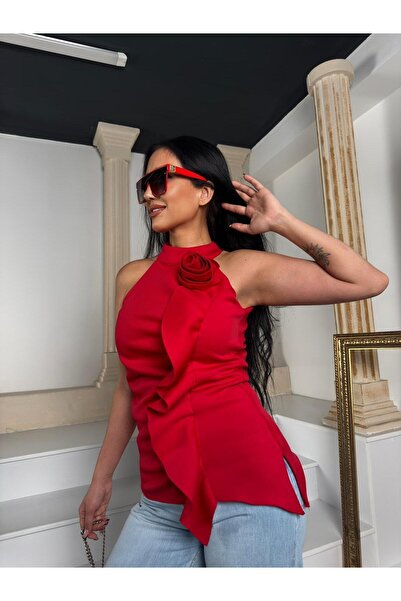 by kadriye yılmaz Costanza Gül Detaylı Bluz Kırmızı