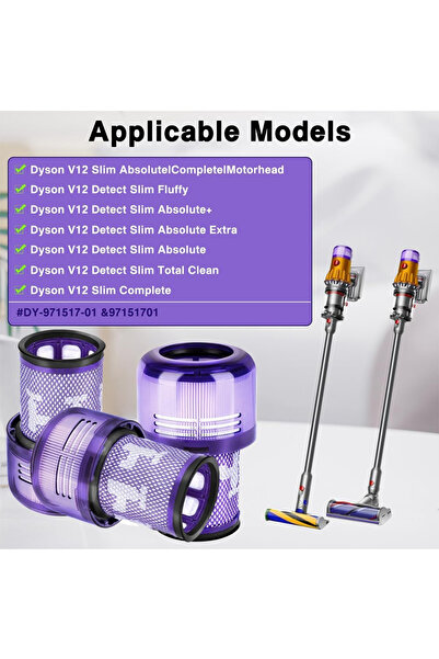 RotRever Ανταλλακτικό φίλτρο Hepa για Dyson V12 Detect Slim Absolute-Φίλτρο Hepa Dyson V12-1 Τεμάχιο