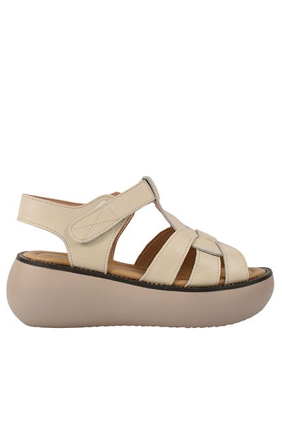 FORMAZIONE Casual sandals, women, FORMAZIONE, FF03 cream, leather, platform 39