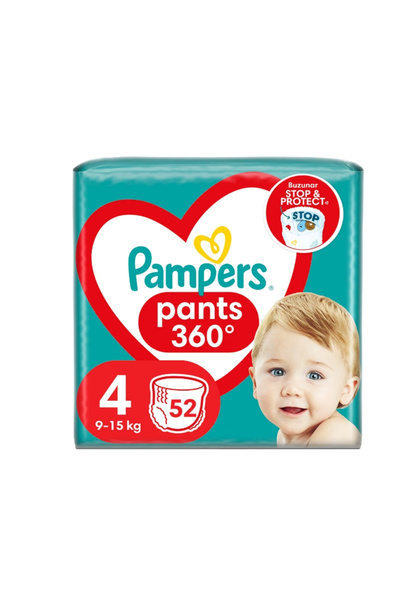 Pampers Scutece-chilotel Pants Jumbo Pack Marimea 4, 9-15 Kg, 52 buc