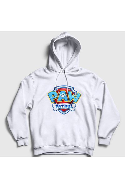 Presmono Unisex Λευκό λογότυπο Paw Patrol Hooded φούτερ 560660tt