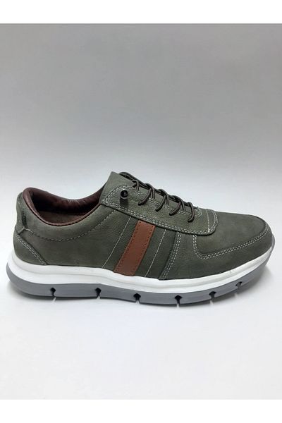 VELOCE Genuine Leather Nubuck Khaki Color Light Comfortable Laceless Daily Summer Men's Shoes