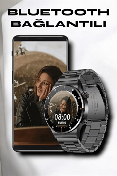 UCUZTEKNO NFC ve Kablosuz Şarjlı Akıllı Saat EKG, Nabız & Spor Modları ile iO...