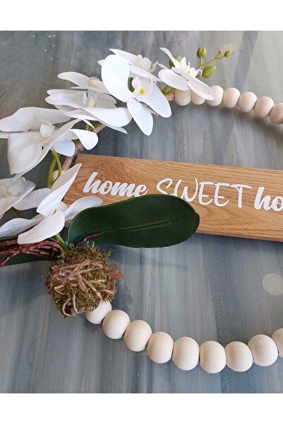 lolipophobi Στολίδι πόρτας με ξύλινες χάντρες με θέμα την ορχιδέα, διακόσμηση, γιρλάντα, δώρο, σπίτι, σπίτι, τεχνητό λουλούδι, παπαρούνα