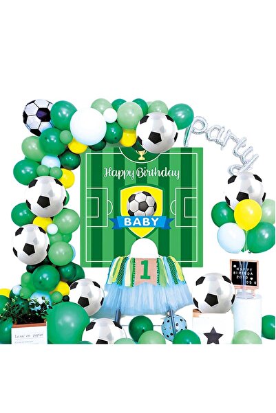 PROCART Football balloon arrangement kit, Happy Birthday background, latex and aluminum foil, 59 pieces