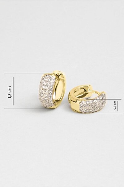 So CHIC... Minimalist Avangard 18 Ayar Sarı Altın Kaplama Gümüş Halka Küpe