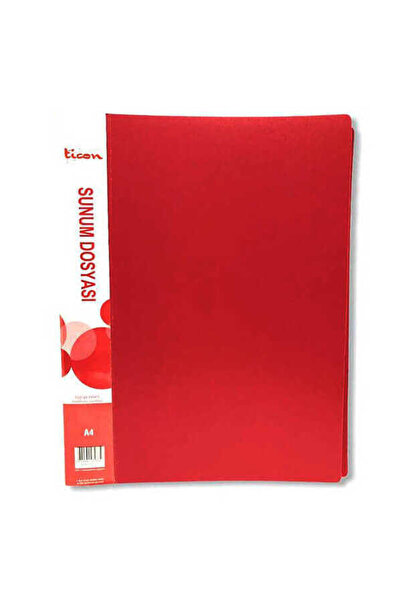 Ticon Sunum Dosyası A4 10'lu Kırmızı 1 Adet