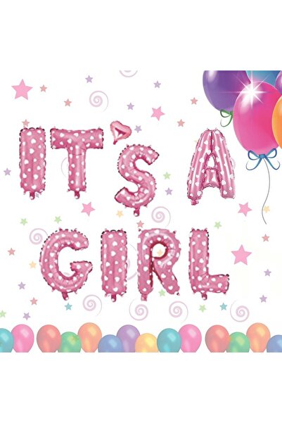 idei Set baloane petrecere It's A Girl, înălțime 40 cm, material folie alumin...