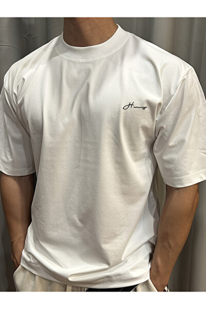 Lider Leather Печатна тениска с голям деколте за велосипедисти – памучен джър...