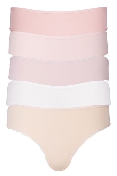Nicoletta Chiloți de damă Pachet 5 Bumbac Brazilian Lycra Vanilie